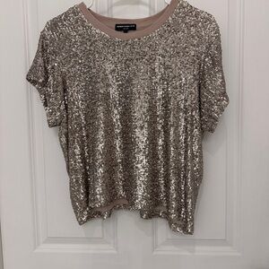 Generation Love Silver Sequin Short Sleeve Tee